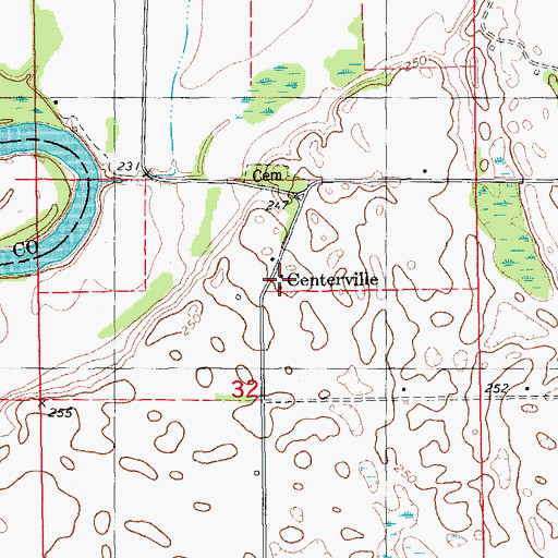 Topographic Map of Centerville, AR
