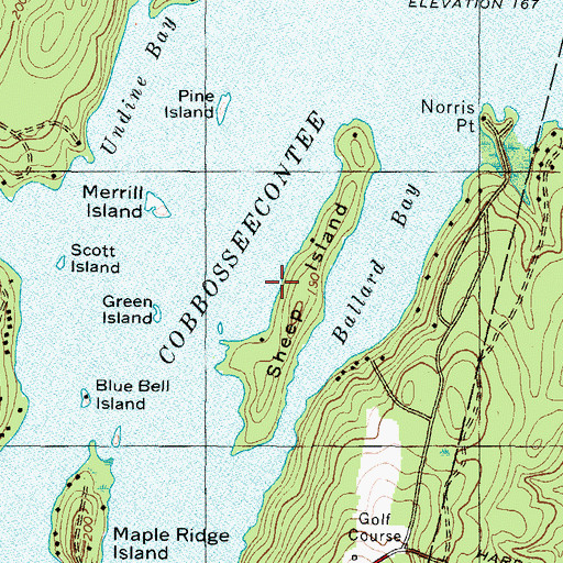 Topographic Map of Sheep Island, ME