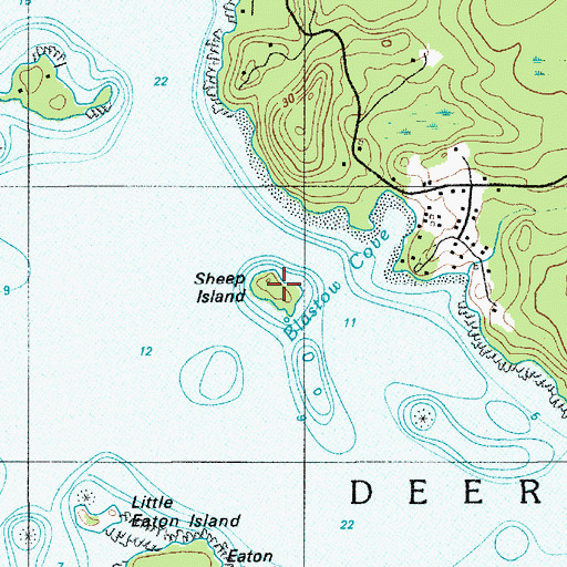 Topographic Map of Sheep Island, ME
