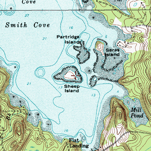 Topographic Map of Sheep Island, ME