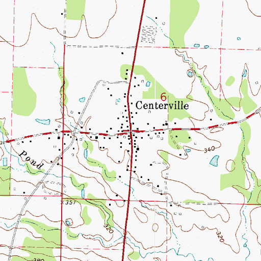 Topographic Map of Centerville, AR