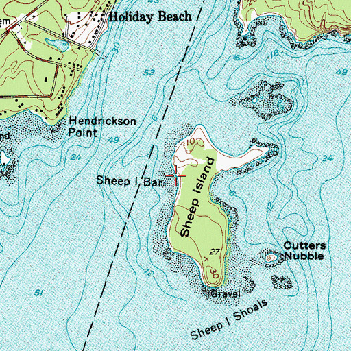 Topographic Map of Sheep Island Bar, ME