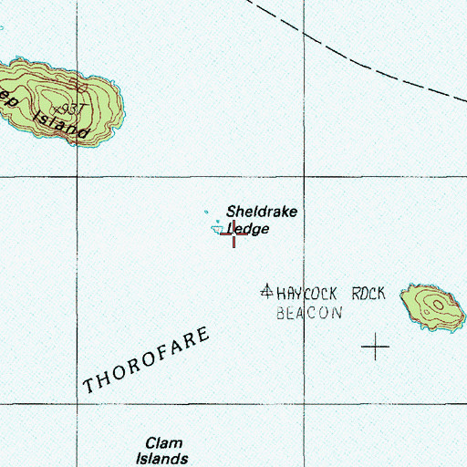 Topographic Map of Sheep Island Ledge, ME