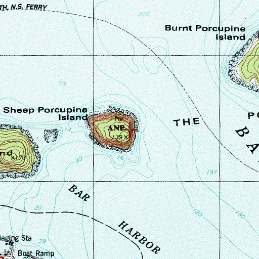 Topographic Map of Sheep Porcupine Island, ME