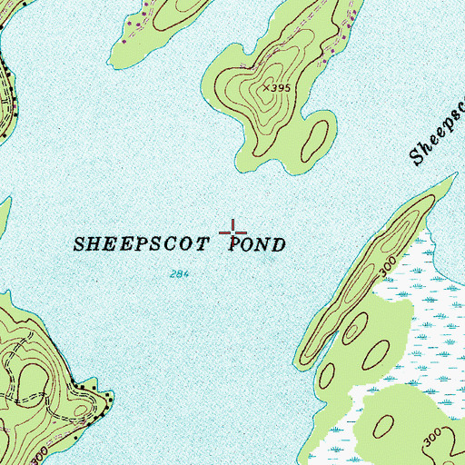 Topographic Map of Sheepscot Pond, ME
