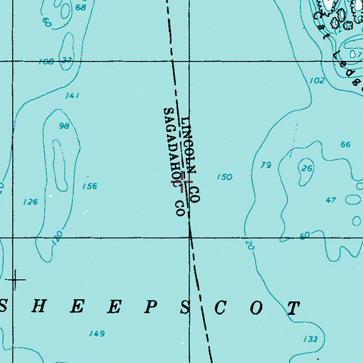 Topographic Map of Sheepscot River, ME