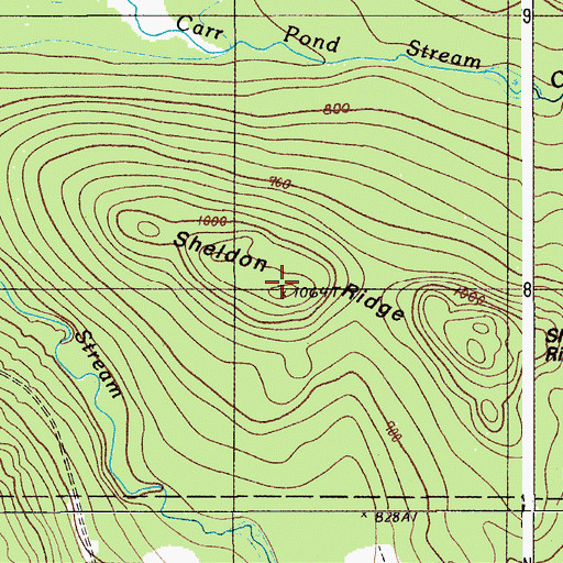 Topographic Map of Sheldon Ridge, ME