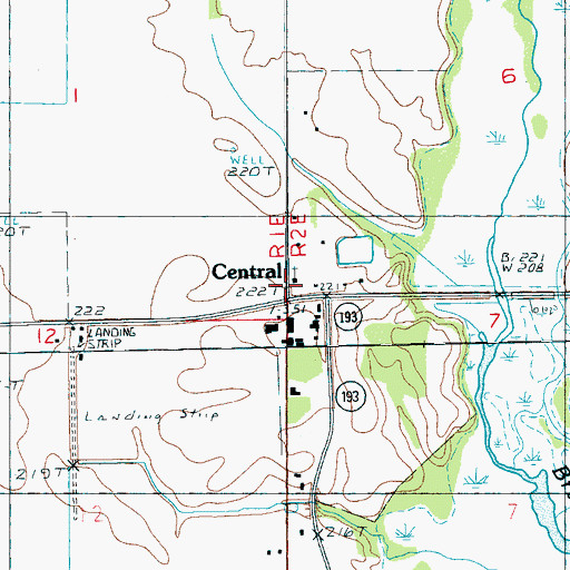 Topographic Map of Central, AR