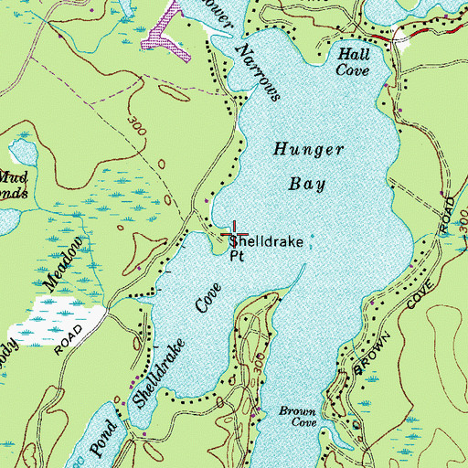 Topographic Map of Shelldrake Point, ME