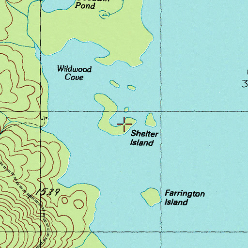 Topographic Map of Shelter Island, ME