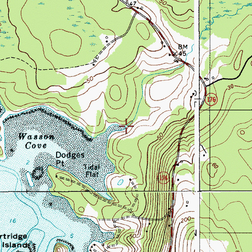 Topographic Map of Shepardson Brook, ME