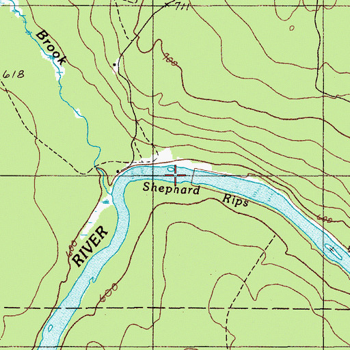 Topographic Map of Shephard Rips, ME