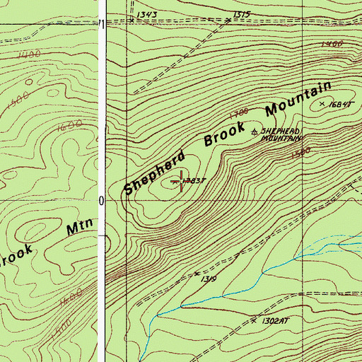 Topographic Map of Shepherd Brook Mountain, ME