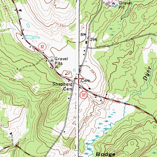 Topographic Map of Shepherd Cemetery, ME