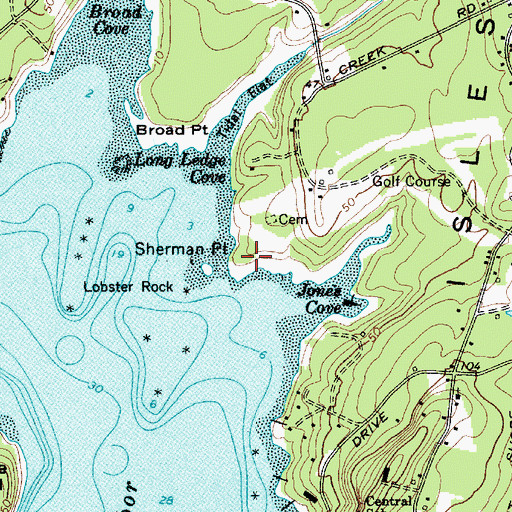 Topographic Map of Sherman Point, ME