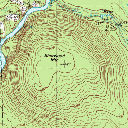 Topographic Map of Sherwood Mountain, ME