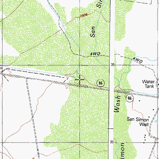 Topographic Map of Hickiwan Wash, AZ