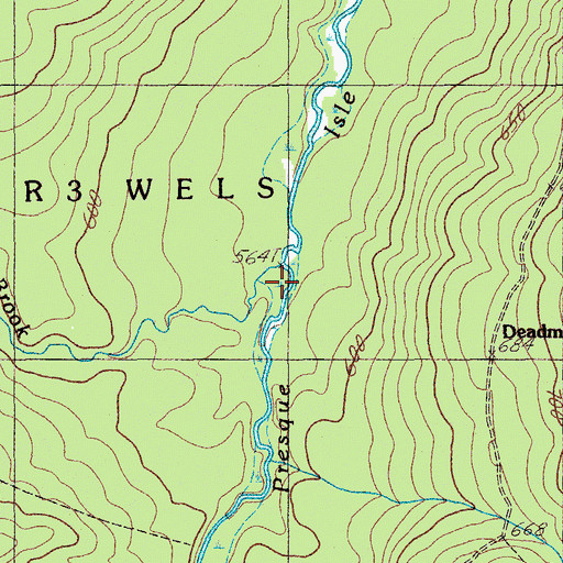 Topographic Map of Shields Brook, ME