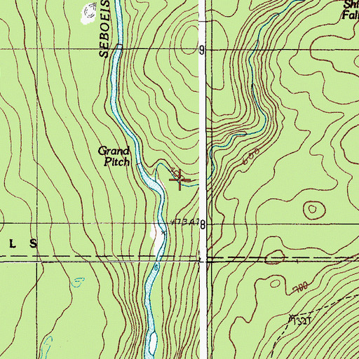 Topographic Map of Shin Brook, ME