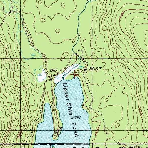 Topographic Map of Shin Brook, ME