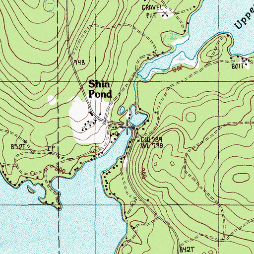 Topographic Map of Shin Pond, ME