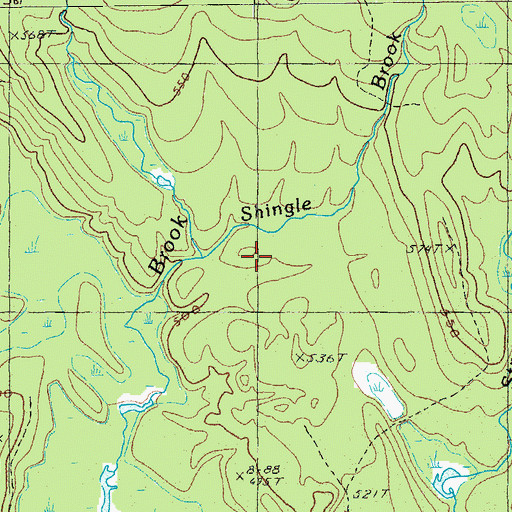 Topographic Map of Shingle Brook, ME
