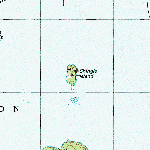 Topographic Map of Shingle Island, ME