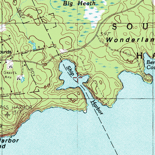 Topographic Map of Ship Harbor, ME