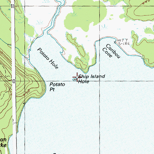 Topographic Map of Ship Island Hole, ME