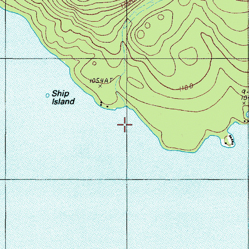 Topographic Map of Ship Island, ME