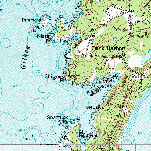 Topographic Map of Shipyard Point, ME