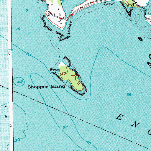 Topographic Map of Shoppee Island, ME