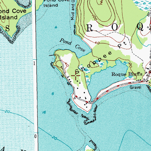 Topographic Map of Shoppee Point, ME