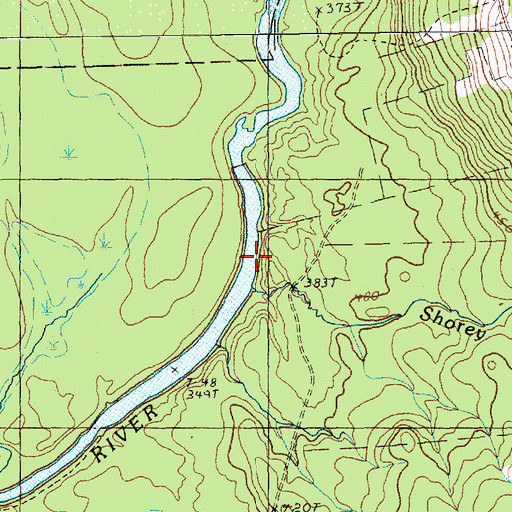 Topographic Map of Shorey Brook, ME