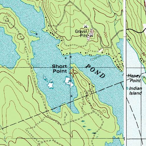 Topographic Map of Short Point, ME
