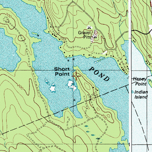 Topographic Map of Short Point, ME