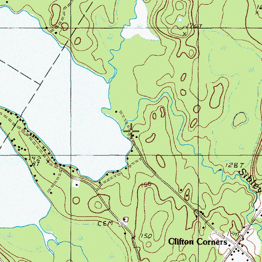 Topographic Map of Sibley Brook, ME