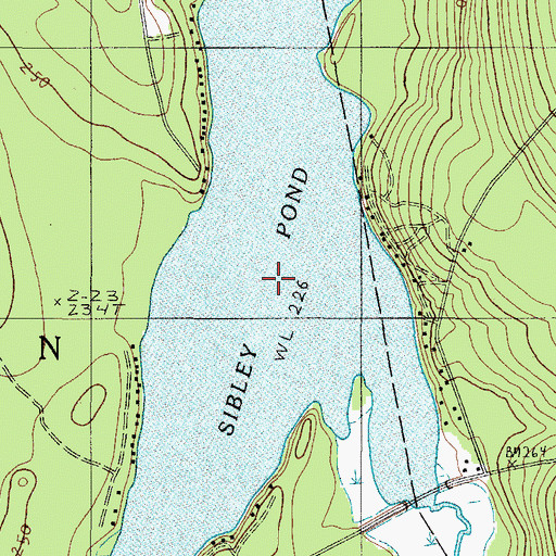 Topographic Map of Sibley Pond, ME