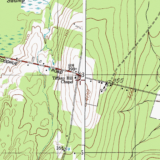 Topographic Map of Tiffany Hill Chapel, ME