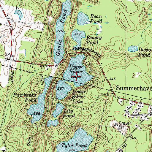 Topographic Map of Silver Lake, ME
