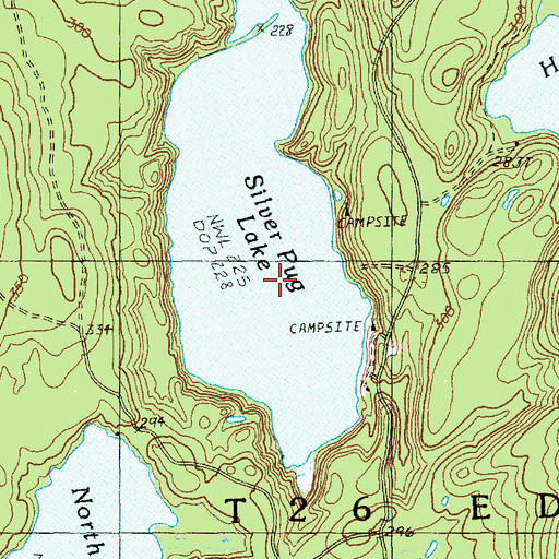 Topographic Map of Silver Pug Lake, ME