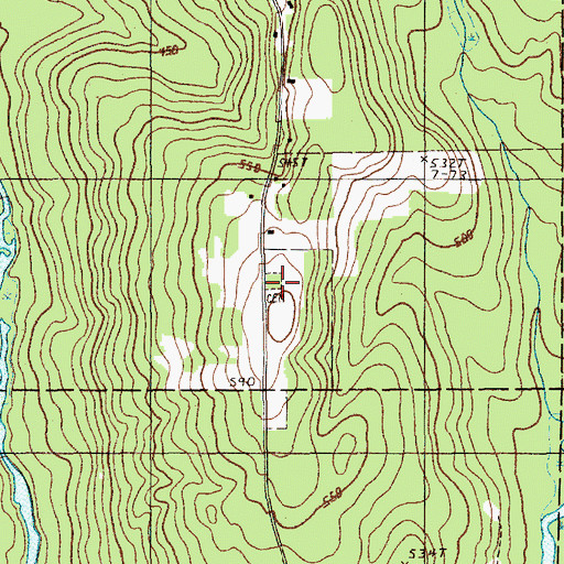 Topographic Map of Silver Ridge Cemetery, ME