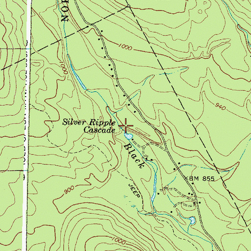 Topographic Map of Silver Ripple Cascade, ME