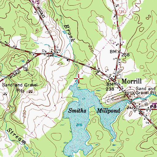 Topographic Map of Simmons Brook, ME