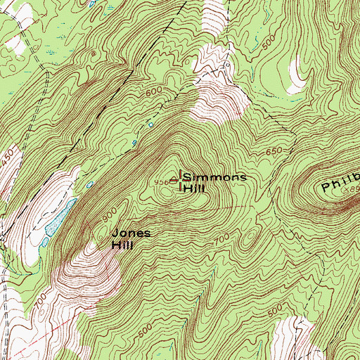 Topographic Map of Simmons Hill, ME