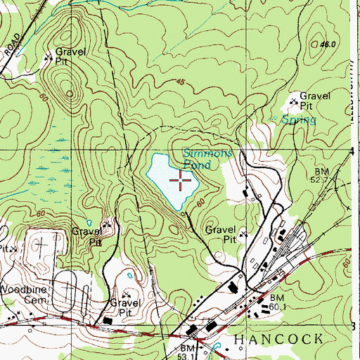 Topographic Map of Simmons Pond, ME