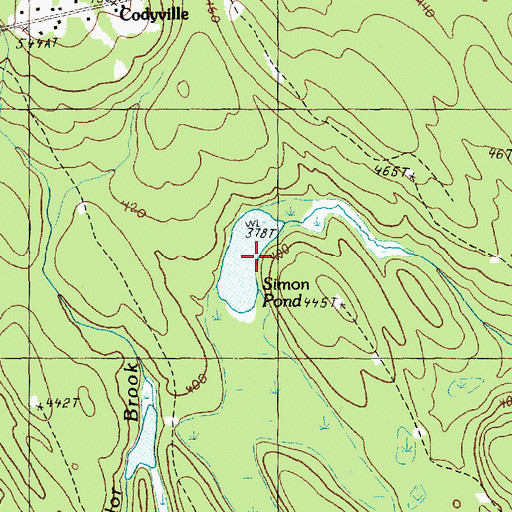Topographic Map of Simon Pond, ME