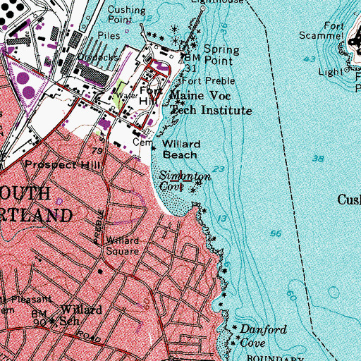 Topographic Map of Simonton Cove, ME