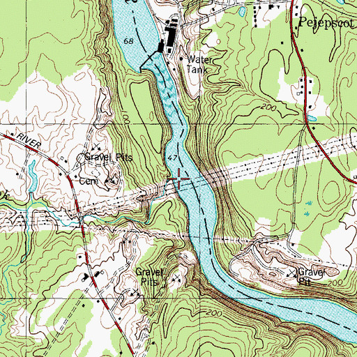 Topographic Map of Simpson Brook, ME