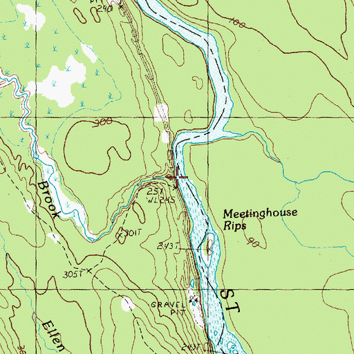 Topographic Map of Simsquish Brook, ME